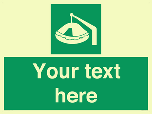 Custom sign Safe condition Davit-launched liferaft